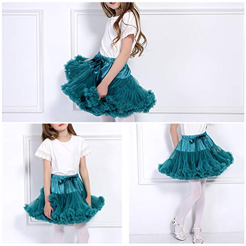 Happy Cherry - Falda de Tutú para Bebés de Princesa Vestido de Tul de Capas de Volantes con Cinta de Bowknot para Danza Boda Fiesta Partido Disfraz para Infantiles Niña de 0-2 Años - Azul