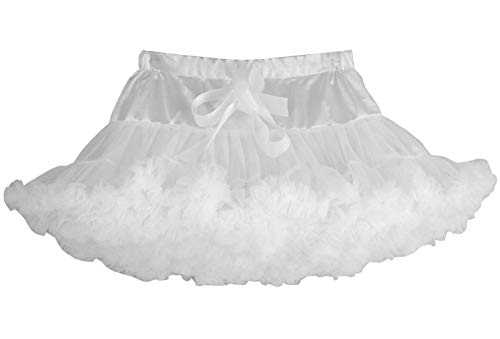 Happy Cherry - Falda de Tutú para Bebés de Princesa Vestido de Tul de Capas de Volantes con Cinta de Bowknot para Danza Boda Fiesta Partido Disfraz para Infantiles Niña de 0-2 Años - Blanco