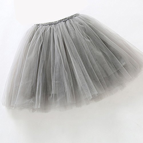 Happy Cherry - Falda Tul Corta Niña Múltiples Copas con Cintura Elástica Forro Algodón 110cm 4 Años - Gris Happy Cherry - Falda Tul Corta Niña Múltiples Copas con Cintura Elástica Forro Algodón 110cm 4 Años - Gris