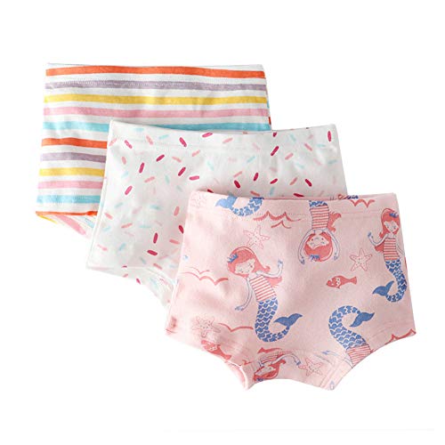 Happy Cherry - Set de 6 Bragas Bóxer Algodón para Niñas Verano Comodo Ropa Interior Pantalones Cortos con Estampados Divertidos para Nins de 8-9 Años