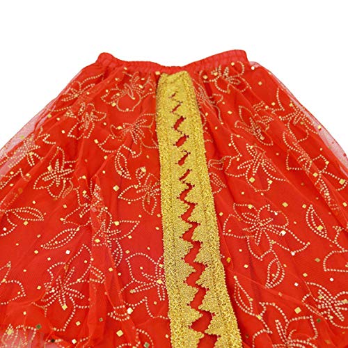 Happy Cherry - Traje de Niñas para Danza del Vientre de Lentejuelas Falda de Baile Latino con Cinturón para Disfraz para Niña - Rojo Happy Cherry - Traje de Niñas para Danza del Vientre de Lentejuelas Falda de Baile Latino con Cinturón para Disfraz para Niña - Rojo
