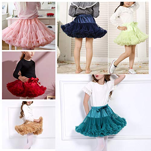 Happy Cherry - Vestido de Tul de Bautizo para Niña Falda Corta de Tutú Cómodo para Bautismo con Bowknot Volantes Enaguas de Capas para Ceremonia Partido Costume para Niñas de 8-10 Años - Rosado