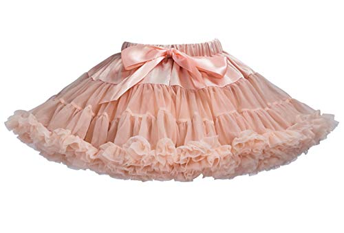 Happy Cherry - Vestido de Tul de Bautizo para Niña Falda Corta de Tutú Cómodo para Bautismo con Bowknot Volantes Enaguas de Capas para Ceremonia Partido Costume para Niñas de 8-10 Años - Rosado