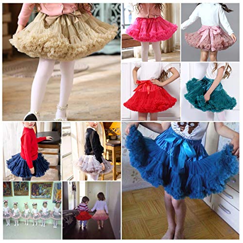 Happy cherry - Vestido de Tutú de Fiesta para Niñas Falda Corta de Tul Suave con Volantes para Danza de Ballet para Princesa Cosplay Partido para Bebés Niña de 3-4 Años - Caqui