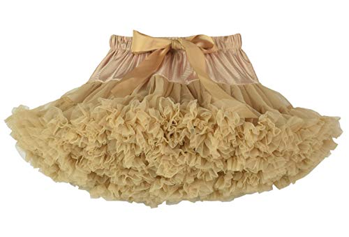 Happy cherry - Vestido de Tutú de Fiesta para Niñas Falda Corta de Tul Suave con Volantes para Danza de Ballet para Princesa Cosplay Partido para Bebés Niña de 3-4 Años - Caqui