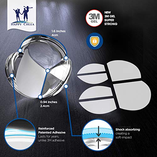 HAPPY CHLEA® 20 Protector de Esquinas Para Bebes y Niños, Protectores de Seguridad para Mesas y muebles, Tecnología"Cristal" + 2 Cerraduras de Seguridad y 6 piezas de Extra Adhesivo HAPPY CHLEA® 20 Protector de Esquinas Para Bebes y Niños, Protectores de Seguridad para Mesas y muebles, Tecnología"Cristal" + 2 Cerraduras de Seguridad y 6 piezas de Extra Adhesivo