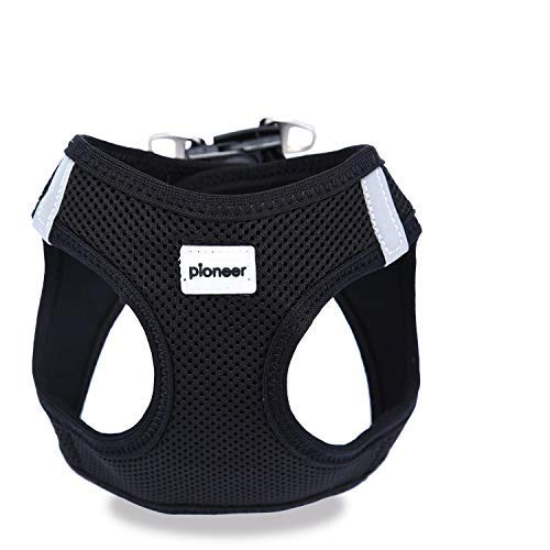HAPPY HACHI Arnés Gato Chaleco Gatito Perro Pequeño Ajustable Suave Acolchado Cómodo para Viajar Pasear con Mascota Pequeña Cachorro Chihuahua(M Negro) HAPPY HACHI Arnés Gato Chaleco Gatito Perro Pequeño Ajustable Suave Acolchado Cómodo para Viajar Pasear con Mascota Pequeña Cachorro Chihuahua(M Negro)