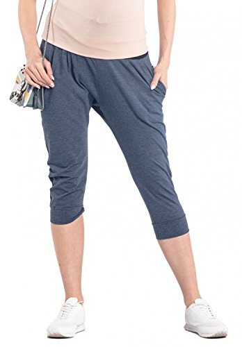 HAPPY MAMA. Premama Pantalones Cinturilla en Contraste y Cordón Ajustable. 582p (Jeans Mezcla, EU 40, M) HAPPY MAMA. Premama Pantalones Cinturilla en Contraste y Cordón Ajustable. 582p (Jeans Mezcla, EU 40, M)