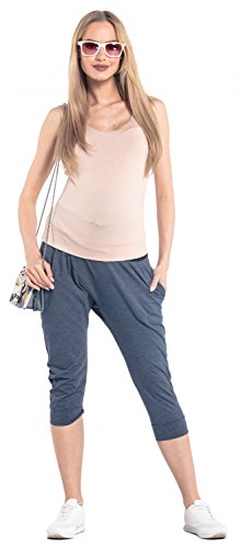 HAPPY MAMA. Premama Pantalones Cinturilla en Contraste y Cordón Ajustable. 582p (Jeans Mezcla, EU 40, M) HAPPY MAMA. Premama Pantalones Cinturilla en Contraste y Cordón Ajustable. 582p (Jeans Mezcla, EU 40, M)