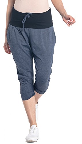 HAPPY MAMA. Premama Pantalones Cinturilla en Contraste y Cordón Ajustable. 582p (Jeans Mezcla, EU 40, M) HAPPY MAMA. Premama Pantalones Cinturilla en Contraste y Cordón Ajustable. 582p (Jeans Mezcla, EU 40, M)