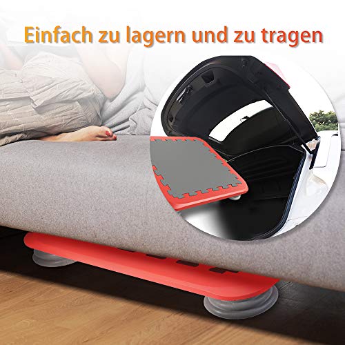 HAPPYMATY - Cama elástica para Interiores, Cama elástica para Saltar, balancín, Cama elástica para niños, Cama de Gimnasia, Plegable, colchón de Fitness, Rojo + Gris