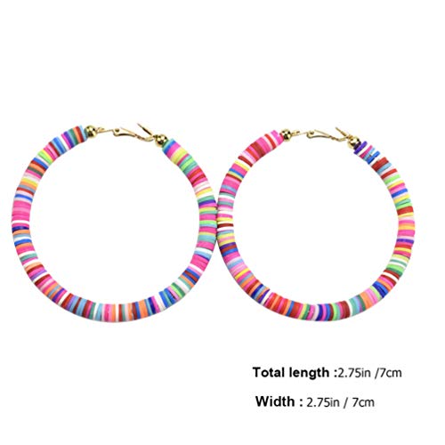 Happyyami 1 par de Aretes de Aro Abierto con Cuentas de Arco Iris Heishi Aretes de Disco Bohemio Aretes Aro Surfista Playa Joyería para Mujer Happyyami 1 par de Aretes de Aro Abierto con Cuentas de Arco Iris Heishi Aretes de Disco Bohemio Aretes Aro Surfista Playa Joyería para Mujer