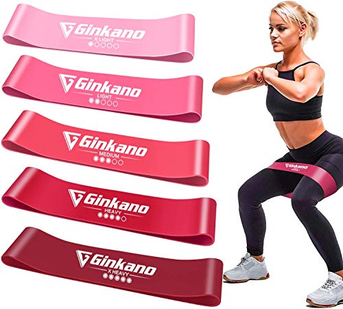 Haquno Bandas Elasticas de Fitness/Bandas de Resistencia, [Set de 5] Cintas Elásticas de Resistencia Hechas de Látex Natural y la Piel-amistosa con Bolsa de Almacenamiento