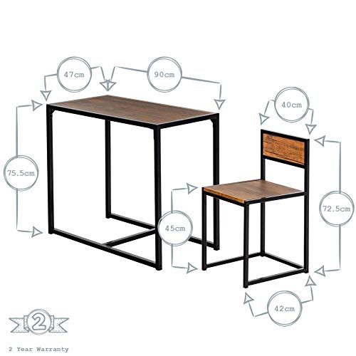 Harbour Housewares Set de Mesa de Comedor/Cocina y 2 sillas - Diseño Compacto Que Ahorra Espacio