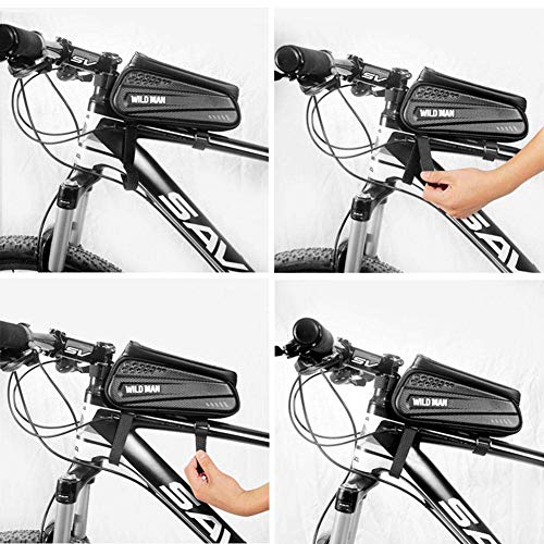 Hard Shell Bike Bolsa para bicicleta de montaña Bolsa para viga delantera Bolsa para sillín Equipo para montar Impermeable Antirreflectante Cremallera doble Gran capacidad Compatibilidad múltiple