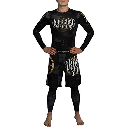 Hardcore Training Compression Pants Men's Night Camo - Fitness Crossfit Gym MMA BJJ Wrestling-XXL Mallas Compresivas para Hombre