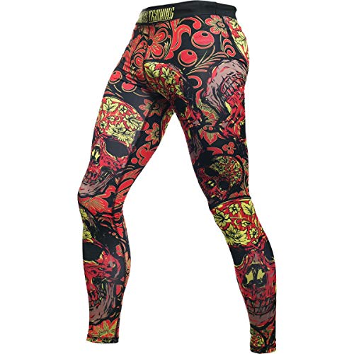 Hardcore Training Compression Pants Skull Folk-m MMA BJJ Fitness Grappling Mallas compresivas