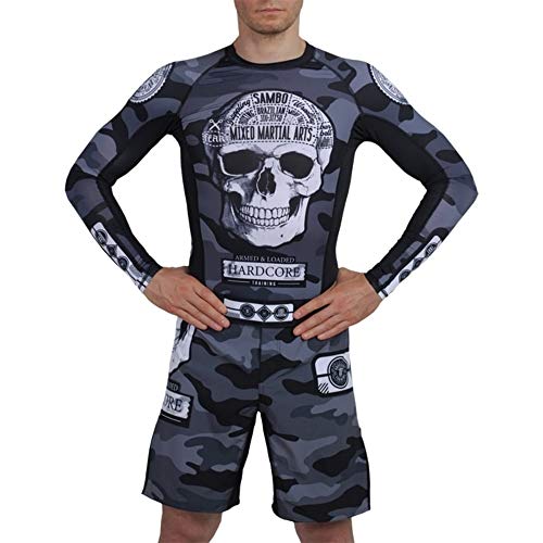 Hardcore Training Fear Zone Fight Shorts Hombre Pantalones Cortos MMA BJJ Boxeo Grappling Fitness No Gi