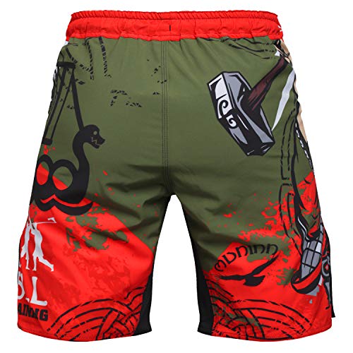 Hardcore Training Hammer Fight Shorts Hombre Pantalones Cortos MMA BJJ Boxeo Grappling Fitness No Gi