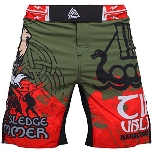 Hardcore Training Hammer Fight Shorts Hombre Pantalones Cortos MMA BJJ Boxeo Grappling Fitness No Gi