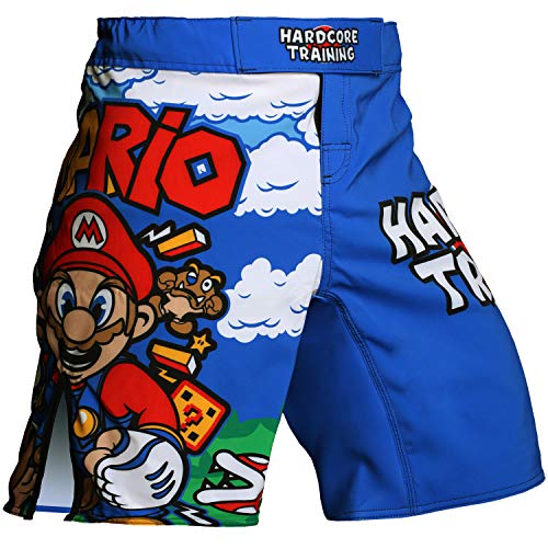 Hardcore Training MMArio Fight Shorts Hombre Pantalones Cortos MMA BJJ Boxeo Grappling Fitness No Gi