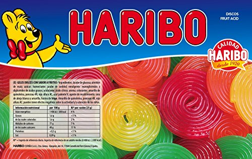 Haribo Discos Fruit Acid Geles Dulces - 2000 gr Haribo Discos Fruit Acid Geles Dulces - 2000 gr