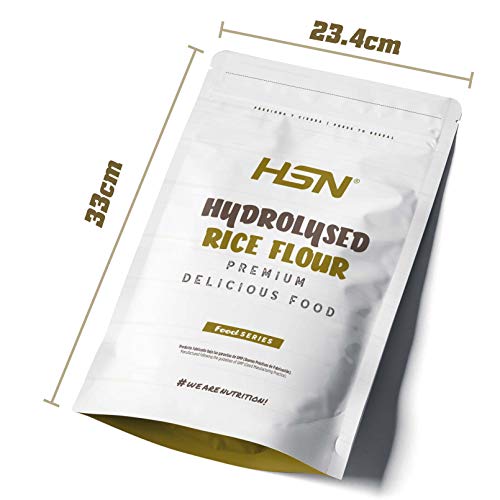 Harina de Arroz Hidrolizada de HSN | Hydrolysed Rice Flour | Carbohidratos 100% Natural | Excelente Digestión + Textura Extra-Suave | Vegana, Sin Gluten, Sin Lactosa, Sin Soja, Sin Sabor, 1Kg