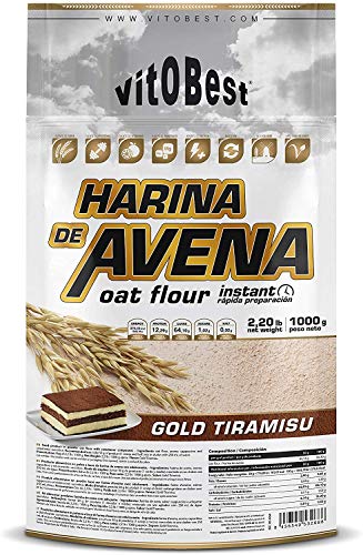 Harina de Avena Sabores Variados - Suplementos Alimentación y Suplementos Deportivos - Vitobest (Brownie, 1 Kg)
