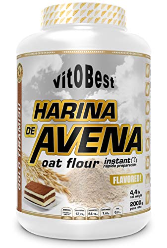 Harina de Avena Sabores Variados - Suplementos Alimentación y Suplementos Deportivos - Vitobest (Fresa, 2 Kg)