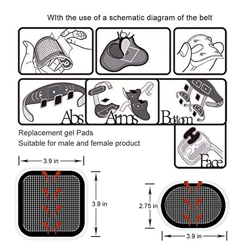 HARMILIY Almohadilla eléctrica para Fitness, Electrodos Mejorados para Electroestimuladores Musculares