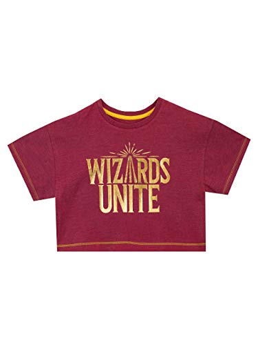 HARRY POTTER Camiseta de Crop de Manga Corta para Niñas Wizards Unite Rojo 5-6 Años