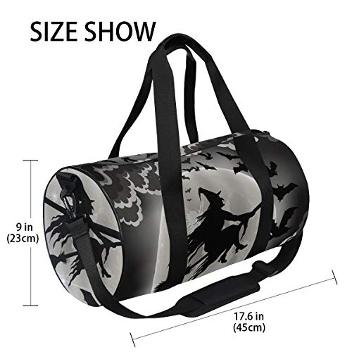 HARXISE Bruja de Halloween Noche Negra Volando Miedo Fantasma Niños Felices Luna,Bolsa de equipaje de viaje Deporte Lienzo ligero Equipaje de fitness Bolso de tambor Desmontable HARXISE Bruja de Halloween Noche Negra Volando Miedo Fantasma Niños Felices Luna,Bolsa de equipaje de viaje Deporte Lienzo ligero Equipaje de fitness Bolso de tambor Desmontable