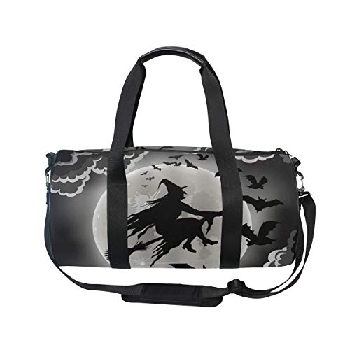 HARXISE Bruja de Halloween Noche Negra Volando Miedo Fantasma Niños Felices Luna,Bolsa de equipaje de viaje Deporte Lienzo ligero Equipaje de fitness Bolso de tambor Desmontable HARXISE Bruja de Halloween Noche Negra Volando Miedo Fantasma Niños Felices Luna,Bolsa de equipaje de viaje Deporte Lienzo ligero Equipaje de fitness Bolso de tambor Desmontable