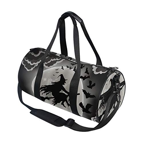 HARXISE Bruja de Halloween Noche Negra Volando Miedo Fantasma Niños Felices Luna,Bolsa de equipaje de viaje Deporte Lienzo ligero Equipaje de fitness Bolso de tambor Desmontable HARXISE Bruja de Halloween Noche Negra Volando Miedo Fantasma Niños Felices Luna,Bolsa de equipaje de viaje Deporte Lienzo ligero Equipaje de fitness Bolso de tambor Desmontable