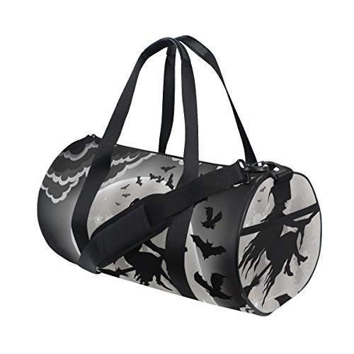 HARXISE Bruja de Halloween Noche Negra Volando Miedo Fantasma Niños Felices Luna,Bolsa de equipaje de viaje Deporte Lienzo ligero Equipaje de fitness Bolso de tambor Desmontable HARXISE Bruja de Halloween Noche Negra Volando Miedo Fantasma Niños Felices Luna,Bolsa de equipaje de viaje Deporte Lienzo ligero Equipaje de fitness Bolso de tambor Desmontable