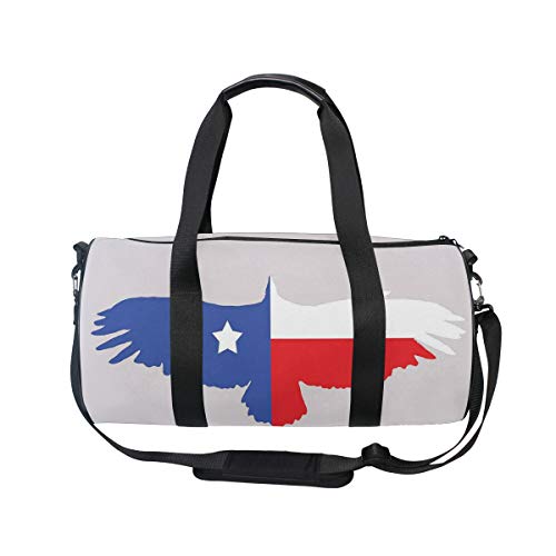 HARXISE Silueta de águila Calva con alas de Estrella Solitaria de Animales de Libertad,Bolsa de Equipaje de Viaje Deporte Lienzo Ligero Equipaje de Fitness Bolso de Tambor Desmontable HARXISE Silueta de águila Calva con alas de Estrella Solitaria de Animales de Libertad,Bolsa de Equipaje de Viaje Deporte Lienzo Ligero Equipaje de Fitness Bolso de Tambor Desmontable