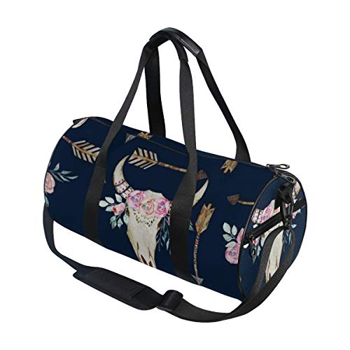 HARXISE Vaca Acuarela Patrón Ciervo Astas Occidentales Resumen Cráneo Cabeza Toro Indio Artístico Creativo,Bolsa de equipaje de viaje Deporte Lienzo ligero Equipaje de fitness Desmontable HARXISE Vaca Acuarela Patrón Ciervo Astas Occidentales Resumen Cráneo Cabeza Toro Indio Artístico Creativo,Bolsa de equipaje de viaje Deporte Lienzo ligero Equipaje de fitness Desmontable