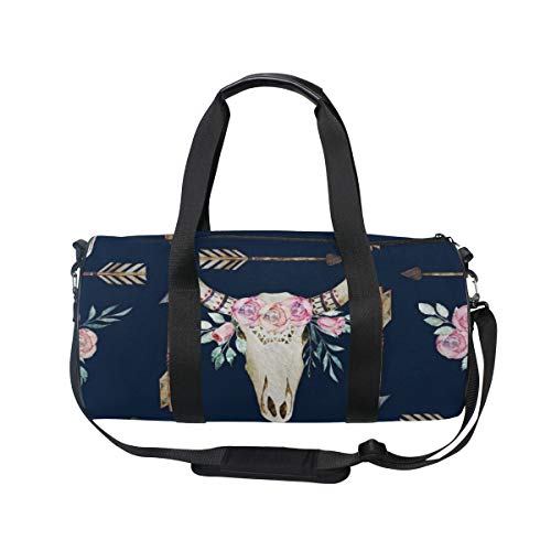HARXISE Vaca Acuarela Patrón Ciervo Astas Occidentales Resumen Cráneo Cabeza Toro Indio Artístico Creativo,Bolsa de equipaje de viaje Deporte Lienzo ligero Equipaje de fitness Desmontable HARXISE Vaca Acuarela Patrón Ciervo Astas Occidentales Resumen Cráneo Cabeza Toro Indio Artístico Creativo,Bolsa de equipaje de viaje Deporte Lienzo ligero Equipaje de fitness Desmontable