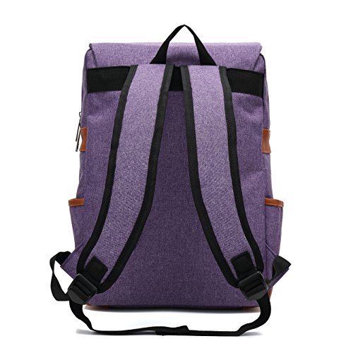 HASAGEI Mochila Casual de Lona Mochila del Ordenador Portátil Mochila Escolar Vuelta al Cole para Hombre y Mujer (púrpura)