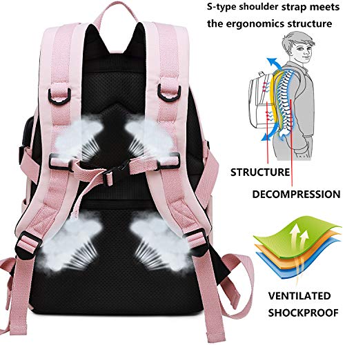 HASAGEI Mochila Escolares Juveniles para 15.6'' Portátil Mochila Unisex de Carga USB Backpack Resistente Al Agua Universitaria Daypacks para Mujeres Hombres