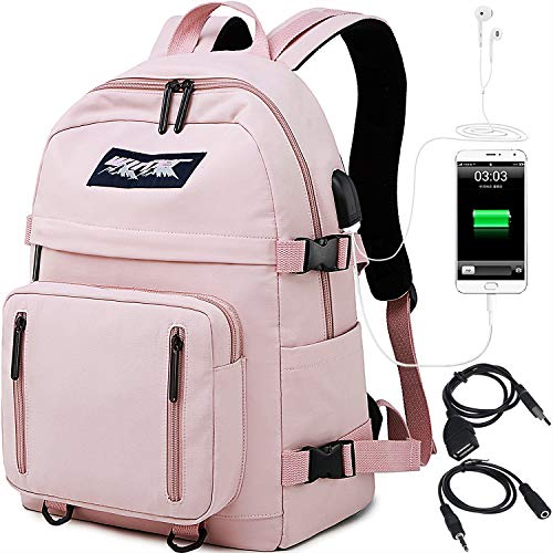 HASAGEI Mochila Escolares Juveniles para 15.6'' Portátil Mochila Unisex de Carga USB Backpack Resistente Al Agua Universitaria Daypacks para Mujeres Hombres