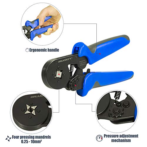 Haskyy 800 pedazo Kit I Crimpadora Terminales Alicates con Conectores Cable I Cobre profesional para engastar con 0.25~10.00 mm² Haskyy 800 pedazo Kit I Crimpadora Terminales Alicates con Conectores Cable I Cobre profesional para engastar con 0.25~10.00 mm²