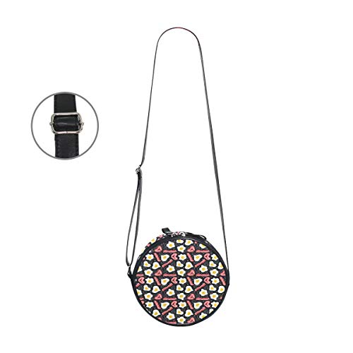 HATESAH Concepto de desayuno rico en proteínas con huevos revueltos y tocino frito,Bolso de lona hombro para mujer Bolso de mensajero de lona casual anillo de hombro único Bolso de mensajero HATESAH Concepto de desayuno rico en proteínas con huevos revueltos y tocino frito,Bolso de lona hombro para mujer Bolso de mensajero de lona casual anillo de hombro único Bolso de mensajero