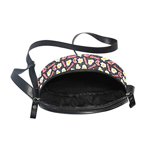 HATESAH Concepto de desayuno rico en proteínas con huevos revueltos y tocino frito,Bolso de lona hombro para mujer Bolso de mensajero de lona casual anillo de hombro único Bolso de mensajero HATESAH Concepto de desayuno rico en proteínas con huevos revueltos y tocino frito,Bolso de lona hombro para mujer Bolso de mensajero de lona casual anillo de hombro único Bolso de mensajero