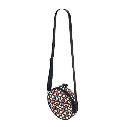 HATESAH Concepto de desayuno rico en proteínas con huevos revueltos y tocino frito,Bolso de lona hombro para mujer Bolso de mensajero de lona casual anillo de hombro único Bolso de mensajero HATESAH Concepto de desayuno rico en proteínas con huevos revueltos y tocino frito,Bolso de lona hombro para mujer Bolso de mensajero de lona casual anillo de hombro único Bolso de mensajero