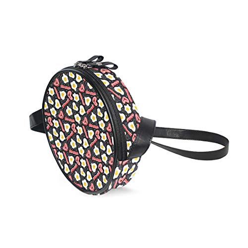 HATESAH Concepto de desayuno rico en proteínas con huevos revueltos y tocino frito,Bolso de lona hombro para mujer Bolso de mensajero de lona casual anillo de hombro único Bolso de mensajero HATESAH Concepto de desayuno rico en proteínas con huevos revueltos y tocino frito,Bolso de lona hombro para mujer Bolso de mensajero de lona casual anillo de hombro único Bolso de mensajero