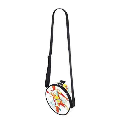 HATESAH Jugador de fútbol patea la Pelota Competiciones Salpicaduras de Pintura Botas de Velocidad，Bolso Redondo, Bandolera, Mujer, Lona, Bolso de Mensajero Casual