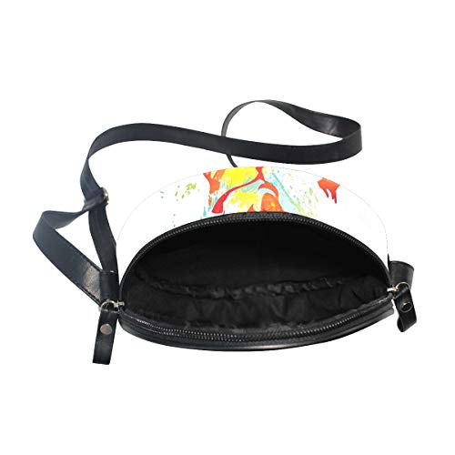 HATESAH Jugador de fútbol patea la Pelota Competiciones Salpicaduras de Pintura Botas de Velocidad，Bolso Redondo, Bandolera, Mujer, Lona, Bolso de Mensajero Casual