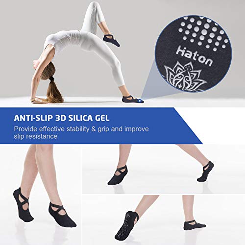 Haton Calcetines Antideslizantes para Yoga,Calcetines Pilates, Calcetines Mujer Divertidos para Ejercicio Interior, Yoga, Pilates, Ballet, Danza, Entrenamiento Descalzo, Trampolín, 2 pcs(Negro&Gris) Haton Calcetines Antideslizantes para Yoga,Calcetines Pilates, Calcetines Mujer Divertidos para Ejercicio Interior, Yoga, Pilates, Ballet, Danza, Entrenamiento Descalzo, Trampolín, 2 pcs(Negro&Gris)