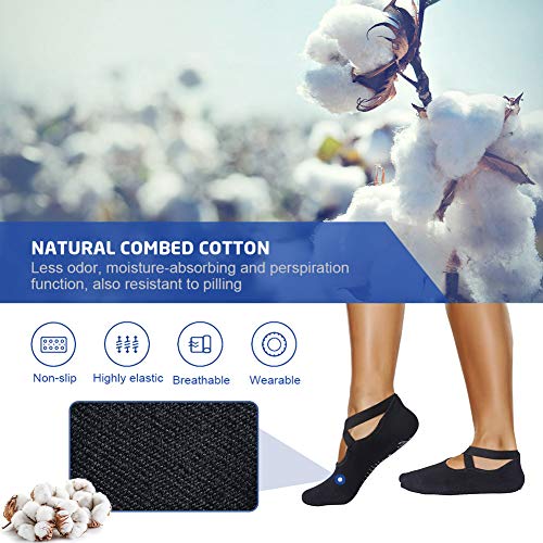 Haton Calcetines Antideslizantes para Yoga,Calcetines Pilates, Calcetines Mujer Divertidos para Ejercicio Interior, Yoga, Pilates, Ballet, Danza, Entrenamiento Descalzo, Trampolín, 2 pcs(Negro&Gris) Haton Calcetines Antideslizantes para Yoga,Calcetines Pilates, Calcetines Mujer Divertidos para Ejercicio Interior, Yoga, Pilates, Ballet, Danza, Entrenamiento Descalzo, Trampolín, 2 pcs(Negro&Gris)